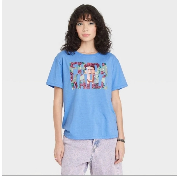 Frida Kahlo Tshirt Top Tee Blue Womens Size Xs Mexican Latin - Picture 1 of 8